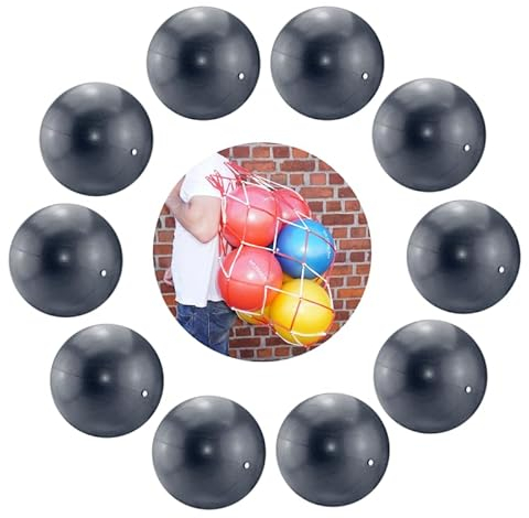 ATC Handels GmbH Soft Pilates & Yoga Ball Sets inklusive Ballnetz für Fitness, Entspannung und Spaß (Anthrazit, 10 Bälle + 1 Ballnetz)
