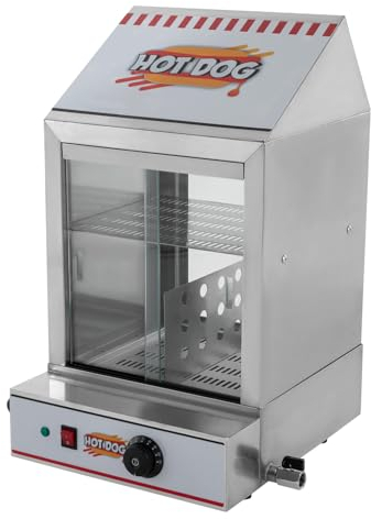 HarBin-Star Kommerzieller Wärmeschrank für Hotdogs, Elektrischer Hot Dog Wärmeschrank, 1200W Hot Dog Steamer für Warmhalten, Hotdog Würstchenwärmer, 40 x 43,5 x 64cm