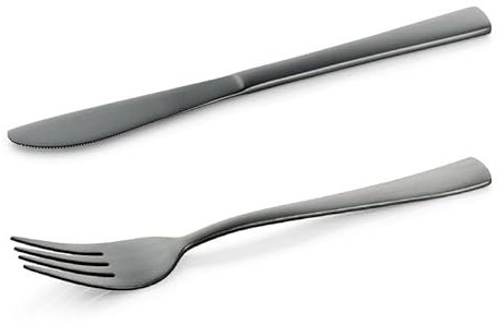 24 tlg. Besteckset schwarz matt,12 Gabeln, 12 Messer, Hamburg Fresh, Chromstahl 18/0