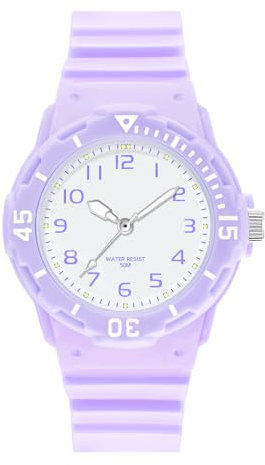 Facasu Analoge Kinderuhr für Jungen Mädchen,50M wasserdichte Quarzuhr für Kinder,Weiches Armband,leicht lesbare Uhr für Kinder Kleinkinder Lernen die Uhrzeit im Alter von 4–12 Jahren
