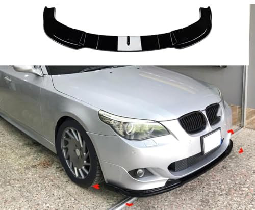 Bqieai Auto ABS Frontstoßstange Frontspoiler Lippe, Für BMW 5 Series E60 E61 M Sport 2005-2010 Spoilerlippe Kinn Splitter Diffusor Antikollision Car Schützen Zubehör
