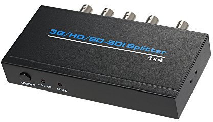 1 * 4-Verteilungssplitter, SDI 1 In 4 Out 1080p-Videosignalverteiler für SD-, HD- und 3G-Signale, mit Netzteiladapter (EU-Stecker)