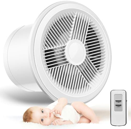 Vcyex Ventola Bagno Aspirazione con Telecomando Aspiratori per Bagno Silenzioso Grado di Impermeabilità IPX2 Ventola Bagno Adatta per Cucina Bagno Serra Garage Finestra Incassata,4in