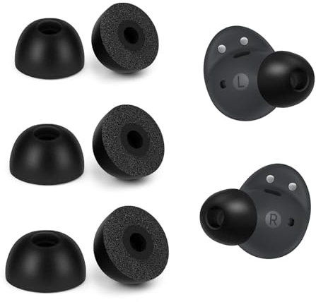 Seminer Memory Foam Ear Tips für Samsung Galaxy Buds2 Pro, Memory Foam Earbud Tips 6er Set, 3 Größen Ear Tips-Schwarz