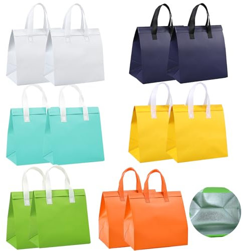 Chanseen 12 isolierte Einweg-Kühltasche, Thermo-Kühltasche für Kaffee, Milch, Tee, heiße kalte Getränke, frische Lebensmittel (6 Farben)