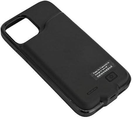 Rankomu Custodia con batteria portatile per telefono cellulare da 6,1 pollici, custodia protettiva ultra sottile da 5500 mAh, per iPhone 12 e 12 Pro, nera