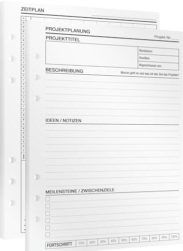 KOMPASS® Projektplanung | 30 DIN-A5-Einlagen für Ringbuch-Planer | Effiziente Projekt- & Aufgabenplanung | Inkl. To-Do-Liste, Zielsetzung, Personal- & Zeitmanagement | Organizer Kalender-Einlagen