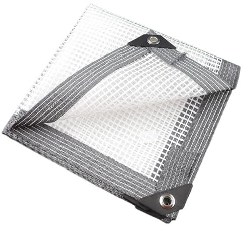 LIZHAYG Waterproof Tarpaulin 160GSM Transparentes PE-Gitter for den Außenbereich, regendichtes Tuch, Fenster, Winddichte Folie, Pergola, klarer Planenvorhang Carport Plane(3x2m)