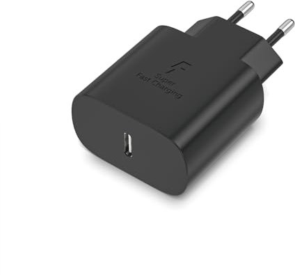 Prise de Chargeur Rapide USB C 25W Samsung pour Samsung Galaxy S25 S24 S23 S22 S21 Ultra 5g S20 Ultra S20 S20+ S10 A06 A05 A04 A16 A15 A25 A35 A55 A54 5G A52 A51 A32 A31 Bloc de Charge Rapide USB-C
