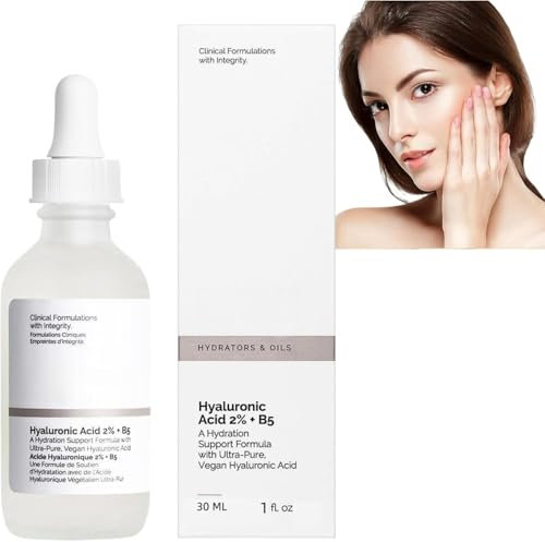 The Original Ordinary Hyaluronsäure 2 % + B5 (mit Keramik), Feuchtigkeitsserum mit mehreren Tiefen für die glatte und vollere Haut, 30 ml