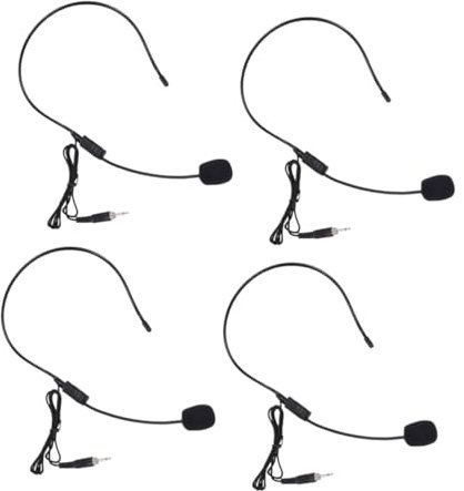 Vaguelly 4pezzi Microfono Cablato Con Gancio Per Orecchio Amplificatore Vocale Direzionale Per Insegnanti E Conferenze Audio