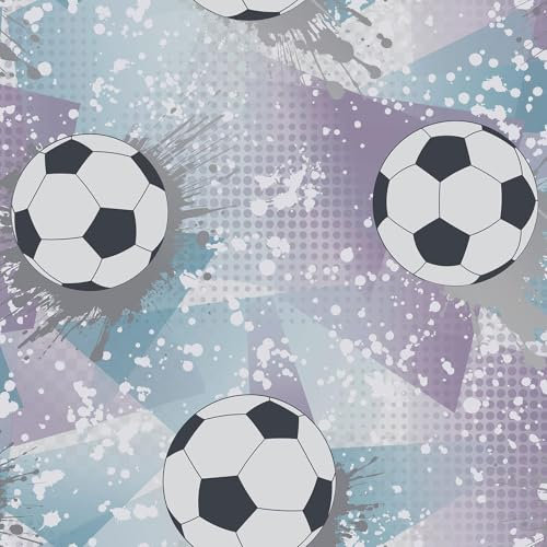 Holden Storybook 14091 Tapete mit Fußball-Motiv, metallische Strukturtapete für Kinderzimmer, Spielzimmer, lila/silber