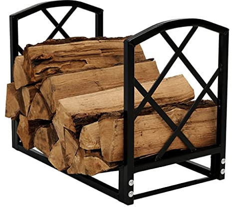 IXMLDAXD Brennholz, Log Store Brennholzregal for den Innenbereich, schmiedeeisernes Holzlagerregal, Halterung, rostfreies Holzregal for Brennholz, Kaminwerkzeuge