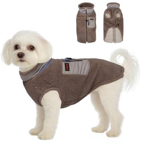 TQFlow Manteau d'hiver pour Chien, Veste Imperméable au Vent pour Petits Chiens de Vêtements avec Doublure en Polaire Chaude, Manteaux et Vestes pour Chiots pour Petit Chien Chat, Vetement Chihuahua