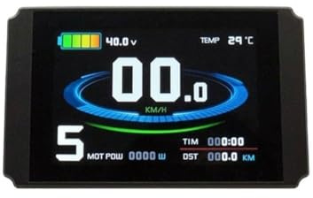 Lagomloot E-Bike LCD Display Bildschirm für KT LCD8H Controller 24V-48V mit Geschwindigkeit & Akku Info Schwarz mit SM Anschluss