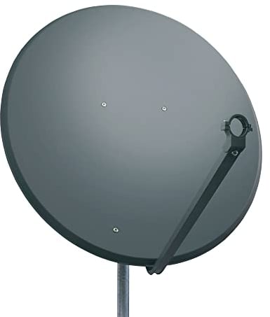 PremiumX PXS100 Satellitenschüssel 100cm Stahl Anthrazit Satellitenantenne SAT Spiegel mit LNB-Tragarm und Masthalterung