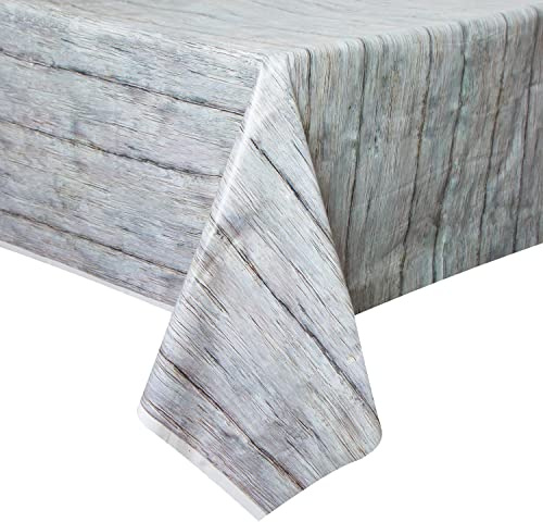 Kunststoff-Tischdecke - 2,74 m x 1,37 m - Rustikales Holzdesign