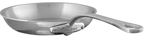 Mauviel M'Elite - Juego de sartenes de acero inoxidable pulido martillado de 5 capas con asas de acero inoxidable fundido, 8 pulgadas, fabricado en Francia