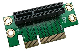 KALEA-INFORMATIQUE 90°-Riser-Winkeladapter für PCIe-Steckplatz x4. Zur horizontalen Montage Einer PCI-Express-Karte x1 x2 x4.