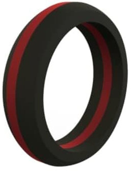 QALO WMNS rot line-frl04 Damen Silikon Ring, WMNS Red Line-FRL05, red line