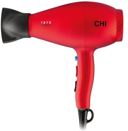 CHI 1875 Series Professional Ionic Hair Dryer with Ceramic Technology, 1875W Fast Drying Blow Dryer, Frizz Reduction & Shine, 3 Heat/2 Speed, Diffuser & Concentrator Attachments
