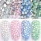 Ranvi 4pack Nail Polish Shine Opal Rhinestone 3D Nail Art Rhinestone Kit Crystal Diamond Rhinestone and Nail Decoration Gem Stone Pink White Blue Green Nail Jewelry Crafts DIY