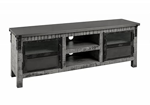 Meuble TV - Fer Brut et Bois de mangieur laqué (Gris) - Heavy Industry #128