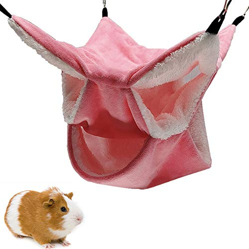 Oncpcare Kleintierkäfig-Hängematte, 3-lagige Zucker-Hängematte, Hamsterkäfig, Zubehör, Bettwäsche, gemütliches Kleintierbett für Chinchilla, Papagei, Zucker