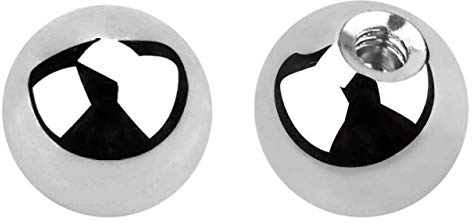 Set - 2 x Titan Piercing Kugel 1,2 x 3 mm, Piercing Schmuck Verschluss
