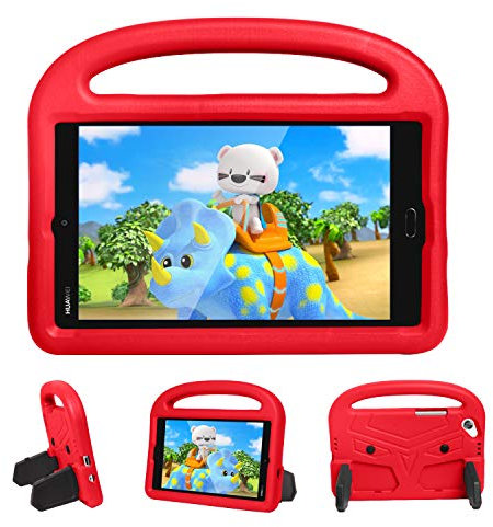 Funda para Huawei MediaPad T3 8.0 / T8 8.0 pulgadas, funda infantil Eva antigolpes, funda protectora con soporte, funda convertible, funda para Huawei MediaPad T8 de 8.0 pulgadas, color rojo