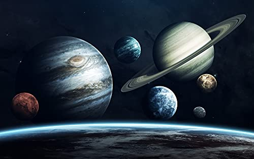 VLIES Fototapete-WELTALL-300x223 cm-(PF2559)-Space Weltraum Sci-Fi Galaxie Planeten Orbit Universum Aliens Raumschiff UFO Extraterrest Wandbild Wandtattoo Poster Dekoration