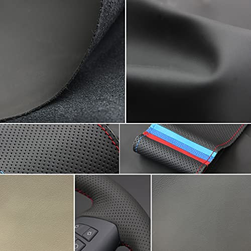 MEWANT Lenkradbezug Custom Version für Opel Astra (H) / Zaflra (B) / Signum / Vectra (C) Hand Nähen Lenkradhülle aus Echtleder oder Suede Lenkradschoner