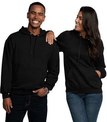 Fruit of the Loom Herren Big and Tall Fleece Hoodies Sweatshirt, Schwarzer Rundhalsausschnitt, XXX-Large Groß