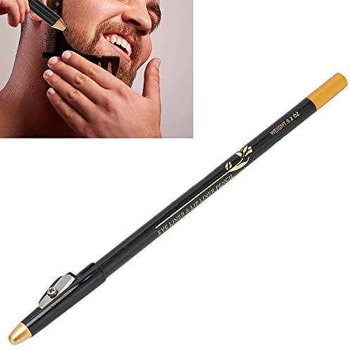 Remplisseur de Stylo à Barbe, Crayon à Barbe, Design Compact équipé D'un Aiguiseur de Couteau pour Remplir la Partie Clairsemée de la Barbe(le noir)