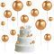 OSDUE Decoracion Tarta Bolas 40 Piezas Adornos de Bolas para Pasteles Bolas Cake Topper Mini Globos decoración de cupcakes de espuma Mini Globo Palos para Baby Shower, Boda, CumpleañOs de Niños,Dorado