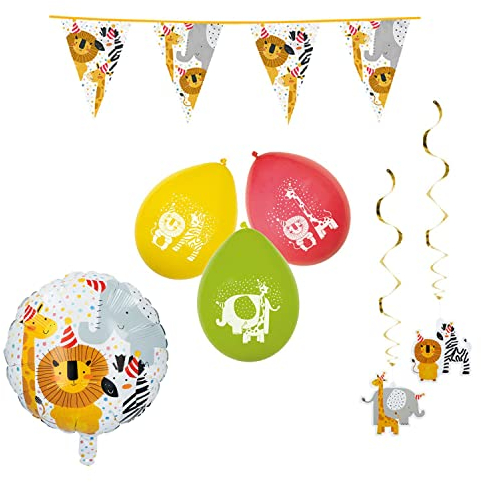 Boland - Safari Deko Set, Party Deko, Dekoration, Tiere, Wimpelkette und mehr, Geburtstag, Kindertag