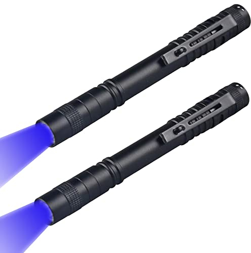 WONDSUNSON 2 x Blue Light Penlight Pen Type Flashlight One Mode Blue Light LED Torch for Camping Hiking Fishing Hunting Animal Protecting Night Vision