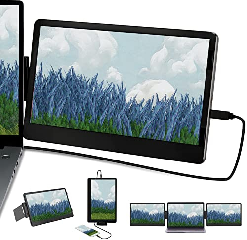 Naievear Portable Monitor, 11.6/14.1Inch 1920 x 1080 Full HD Dual Monitor Screen Extender with HDMI/Type-C/USB-C Plug and Play, for Laptop PC/Mac/Phone (14.1)