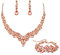 EVER FAITH Statement Halskette Ohrringe und Armband Set für Damen österreichische Kristall Tropfen Cluster Schmuckset Champagne Farbe