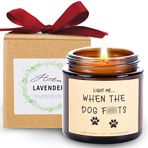 Geschenk für Hundemutter, lustiges Geburtstagsgeschenk, warmes Geschenk für Tierliebhaber, beste Freunde, Freundin, Schwestern, entspannende Geschenke, Lavendel-Kerze – Light Me When The Dog F**ts