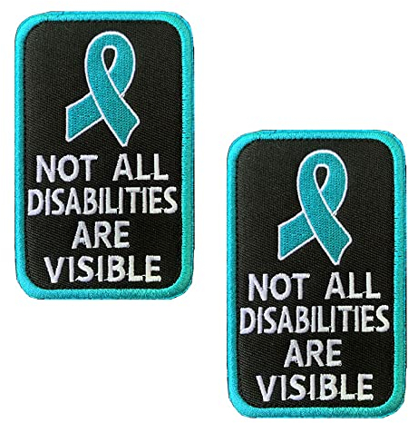 2 Pack Emotionale Unterstützung Hund Patch Nicht alle Behinderungen sind sichtbar Emblem Bestickter Aufnäher Gestickt Abzeichen für Service Hunde Weste Geschirr Kleidung