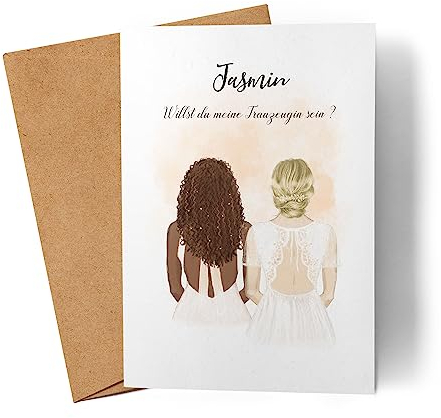 Kiddle-Design Trauzeugin Karte Personalisiert Brautjungfer Fragen Frage Danke-Geschenk für Freundinnen Braut Brautjungfern & Brautparty Grußkarte