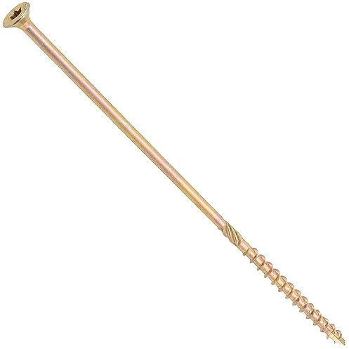 AERZETIX - C69160 - Lot de 25 Vis à bois Ø6x200 mm à tête fraisée - à empreinte étoile Т30 - en acier zingué - menuiserie contreplaqué aggloméré mélaminé terrasse panneaux chevrons bastaings