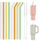 Musiwanna Replacement Colourful Glass Straws Compatible with 30/40oz Stanley Cup, 8Pcs 31cm/12in Long 1cm Diameter Straws Set with 2Pcs Brush, Extra Long Glass Straws for Stanley 0.89 L/1.2L Cup