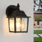 Außen-Wandlampe, Außen Wandlaterne Vintage Wasserdicht Wandleuchte aus Metall in Schwarz, Außenwandleuchte mit Klarem Glasschirm 60W Max. E27 Fassung für Eingang, Haustür, Porch