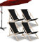 Tubiaz 4er Liegestuhl 120kg Belastbar Strandstuhl Holz,Gartenliege Klappbar wetterfest,Verstellbar Liegestuhl Garten Sonnenliege Holz Relaxliege Garten für Camping Balkon Pool,Schwarz