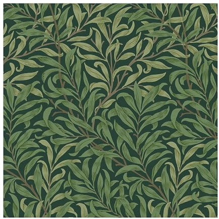 Papier peint intissé William Morris Willow Bough Deep Green 1005 x 52cm Vert | Revêtement Mural, Tapisserie | Ambiance Facile à poser et à enlever