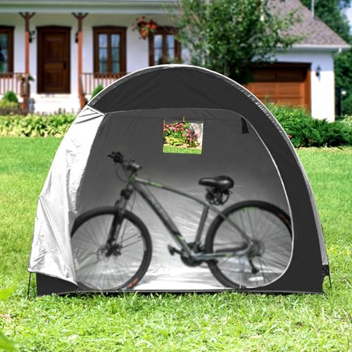 Abri de Rangement extérieur imperméable pour vélo, Tente de vélo avec Plancher Accessoire extérieur, Housse de Rangement d'outils de Jardin,Noir