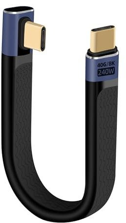 RIIEYOCA 14CM USB C to C 40Gbps High Speed Data Transfer 240W PD Charging Cable for Phones, Power Bank, SSD, Laptop, Tablet