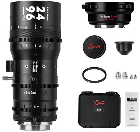 7artisans Spirite Zoom 24mm-96mm T2.9 Professional S35 Frame Zoom Cine Lens 6X Optical Zoom Compatible for PL Mount(Lens and PL-R Adapter Ring)